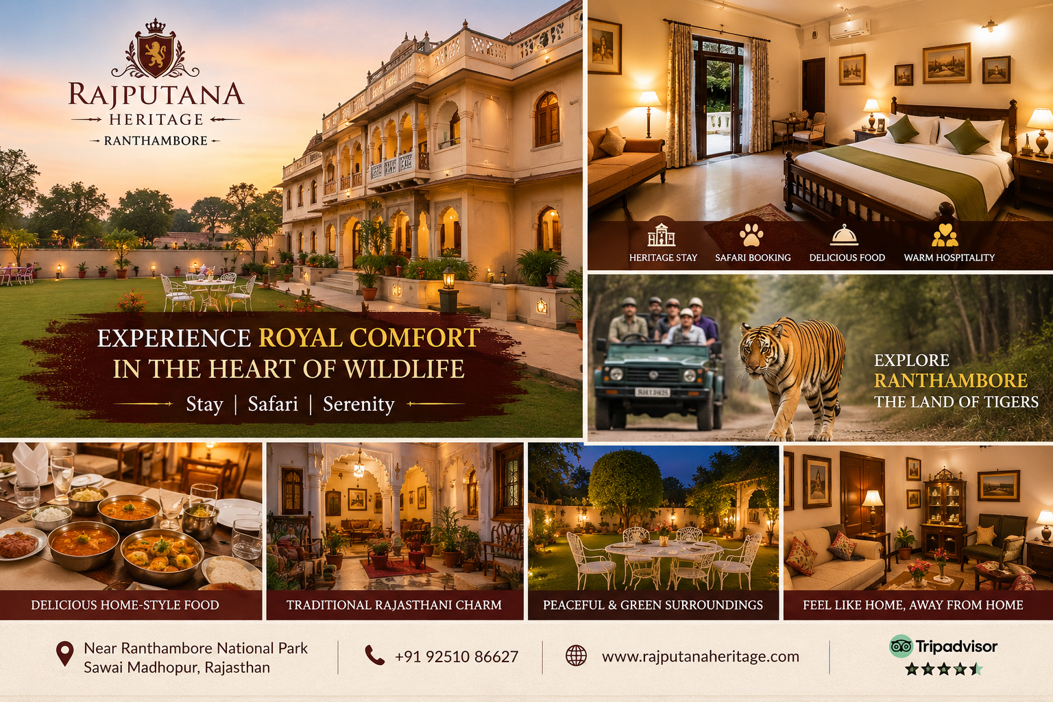 Experience Royal Comfort in the Heart of Wildlife – Stay at Rajputana Heritage, Ranthambore